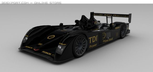 audi r10, low poly model 3D Модель .c4d .max .obj .3ds .fbx .stl .blend 