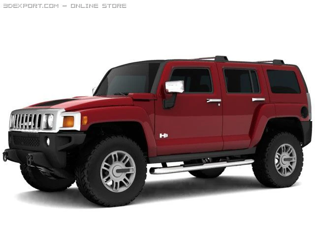 hummer h3 3D Model .c4d .max .obj .3ds .fbx .stl .blend 