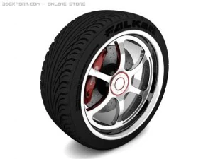 wheel alloy wheel and tire 3D Model