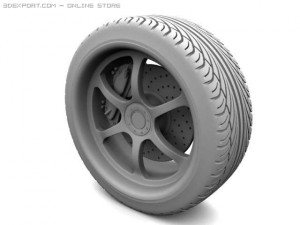 wheel (alloy wheel and tire) 3D मॉडल
