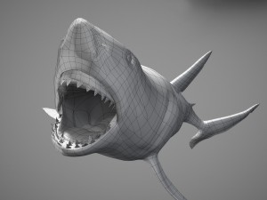 Animated great white shark 3D-Modell