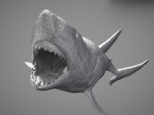 Animated great white shark 3D-Modell