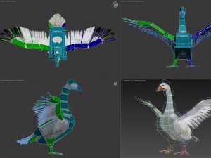 animated snow goose Modello 3D