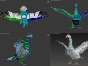 Animated geese 3D Model