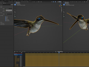 Animated hummingbird 3D मॉडल