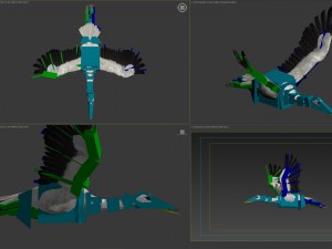 animated stork Modello 3D