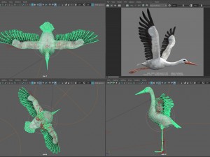 animated stork Modello 3D