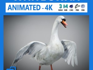 animated swan 3D Модель