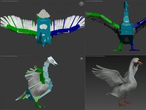 Animated swan 3D Model