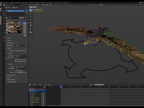 Animated hawk 3D 모델