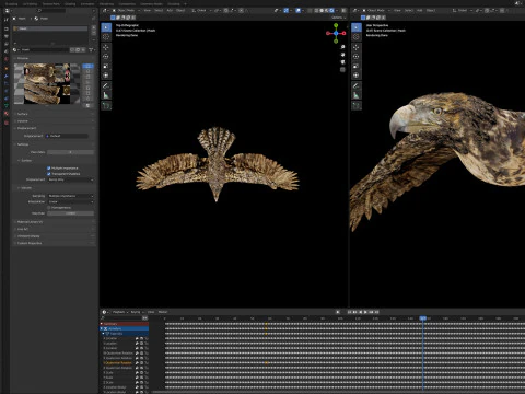 Animowany jastrząb Model 3D