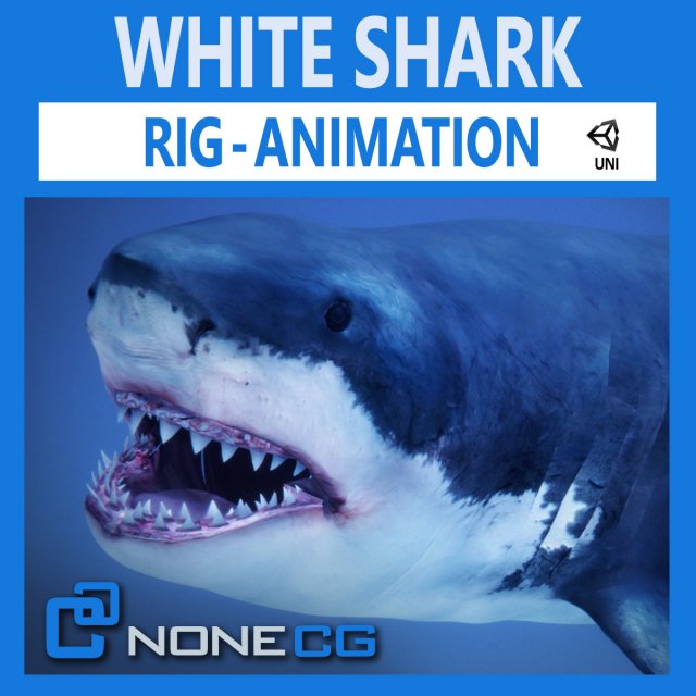 great white shark v2 unity 3D-Modell .c4d .max .obj .3ds .fbx .stl .blend 