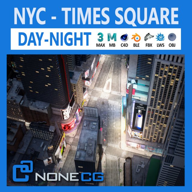 New york city times square Model 3D .c4d .max .obj .3ds .fbx .stl .blend 