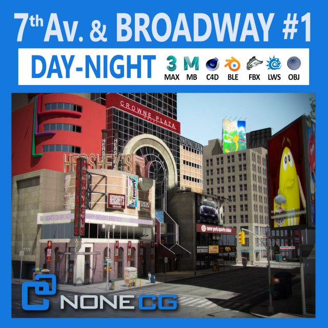 Nyc 7th avenue broadway set 1 3D मॉडल .c4d .max .obj .3ds .fbx .stl .blend 