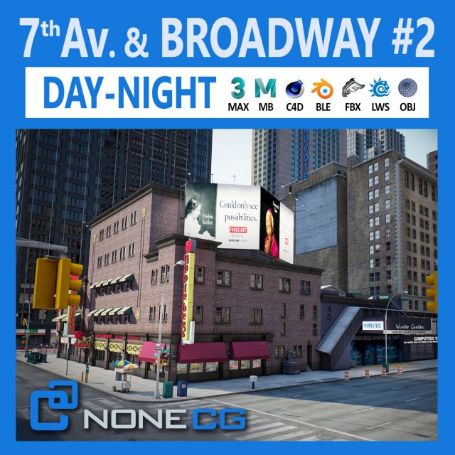Nyc 7th avenue broadway set 2 3D मॉडल .c4d .max .obj .3ds .fbx .stl .blend 