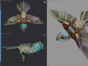 Animated Sparrow 3D Model