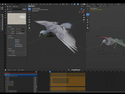 Doves animatetd 3D Model