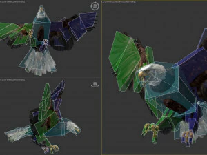 アニメーションのハクトウワシ v2 3Dモデル