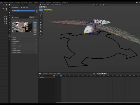 アニメーションのハクトウワシ v2 3Dモデル