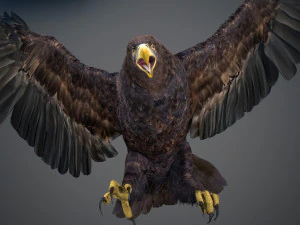 Animated Golden Eagle v2 3D Model