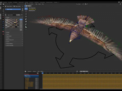Animated Golden Eagle v2 3D Model