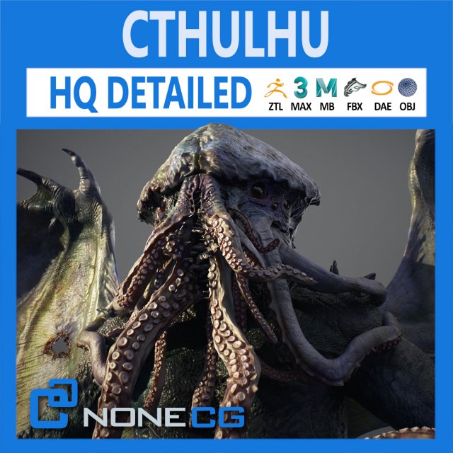 cthulhu Modelo 3D .c4d .max .obj .3ds .fbx .stl .blend 