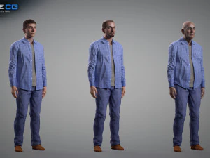 Aging man 3D Model