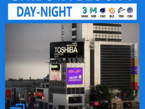 Bloco 1 de T&oacute;quio Shibuya Modelo 3D