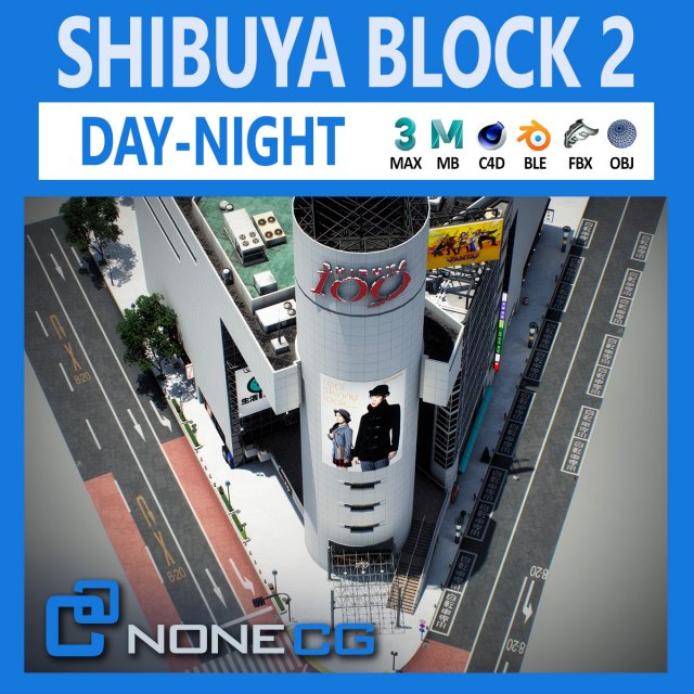 Tokyo shibuya block 2 3D 模型 .c4d .max .obj .3ds .fbx .stl .blend 