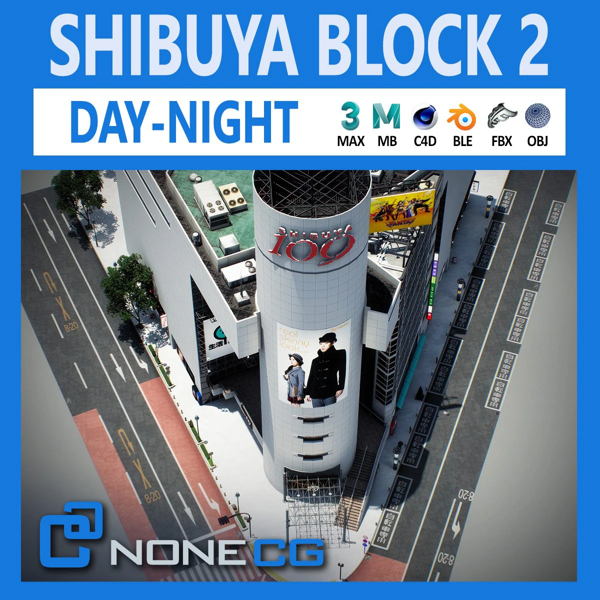 Blocco 2 di Tokyo Shibuya Modello 3D .c4d .max .obj .3ds .fbx .stl .blend 