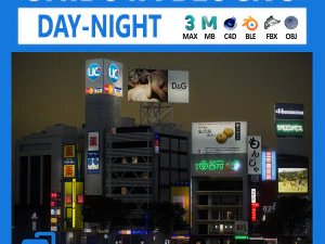 Bloco 3 de T&oacute;quio Shibuya Modelo 3D