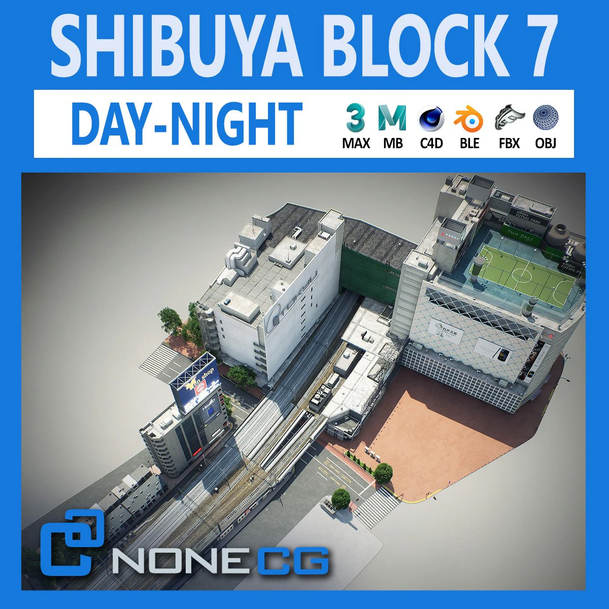 Tokyo shibuya block 7 3D Model .c4d .max .obj .3ds .fbx .stl .blend