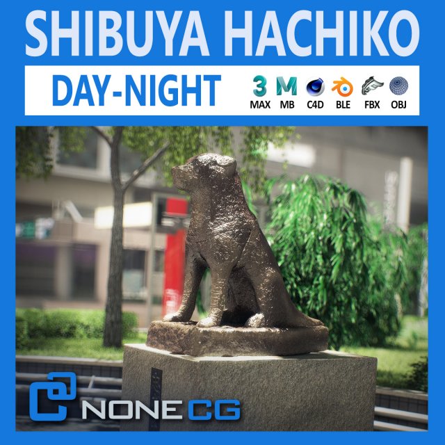 Tokyo shibuya block 8 hachiko Model 3D .c4d .max .obj .3ds .fbx .stl .blend 