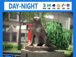 T&oacute;quio shibuya bloco 8 hachiko Modelo 3D