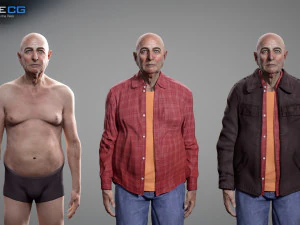 Oude man Alex 3D Model