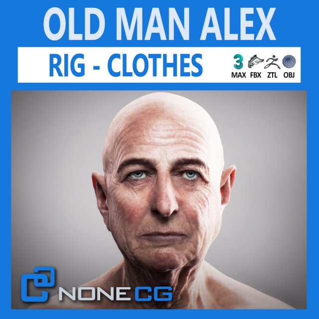 old man alex 3D Модель .c4d .max .obj .3ds .fbx .stl .blend 