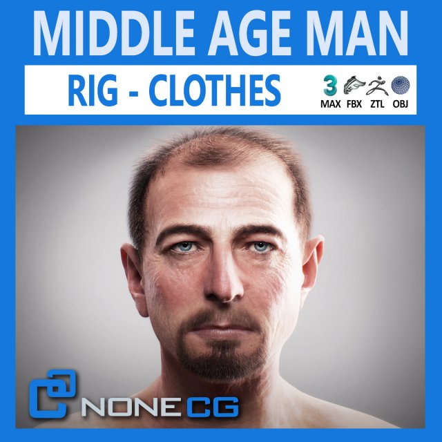middle age man alex 3D-Modell .c4d .max .obj .3ds .fbx .stl .blend 