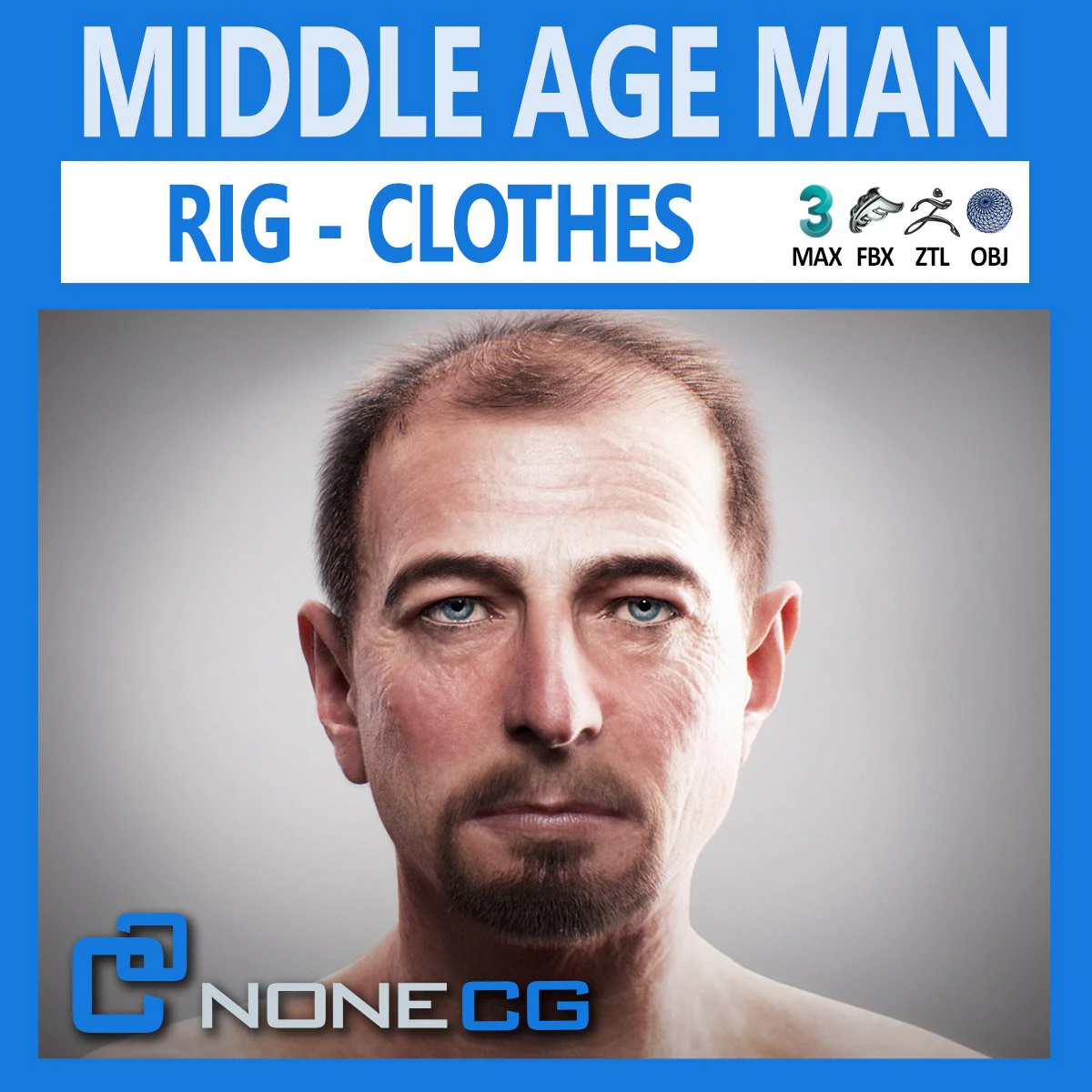 Middle age man alex 3D Model .c4d .max .obj .3ds .fbx .stl .blend 