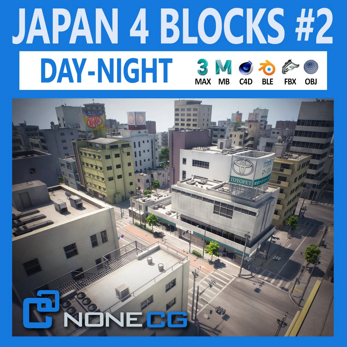 Japan - 4 blocks 2 3D Model .c4d .max .obj .3ds .fbx .stl .blend 
