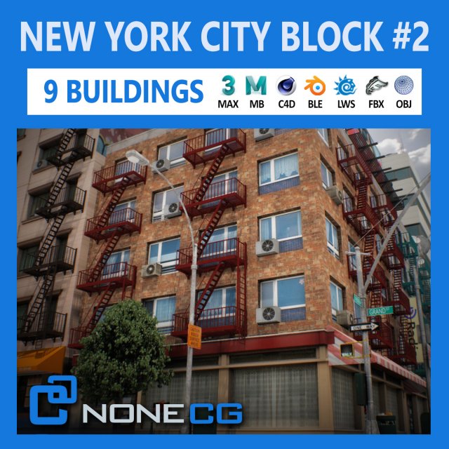 nyc block 2 v2 3D 模型 .c4d .max .obj .3ds .fbx .stl .blend 