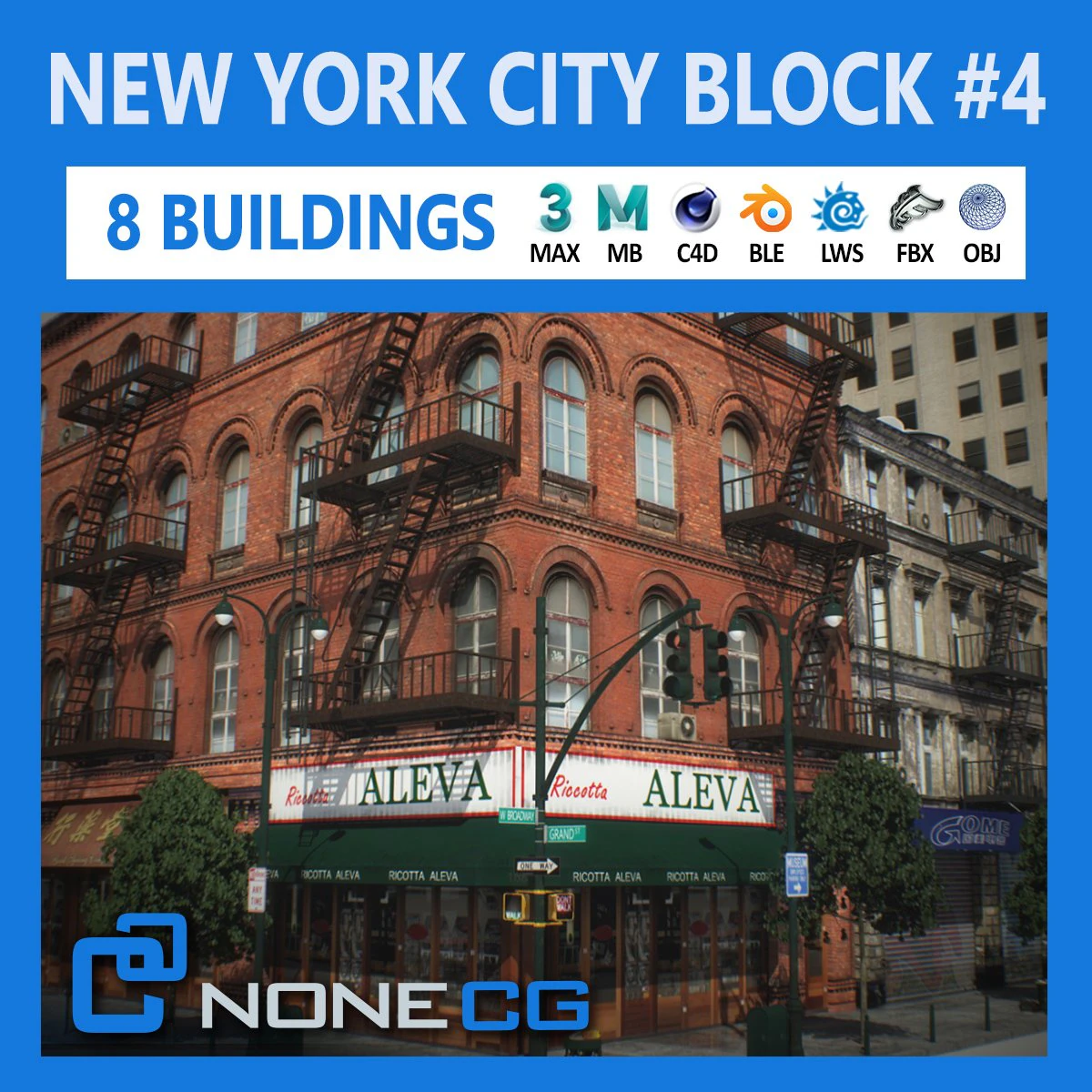 Nyc blocks 4 v2 3D Model .c4d .max .obj .3ds .fbx .stl .blend