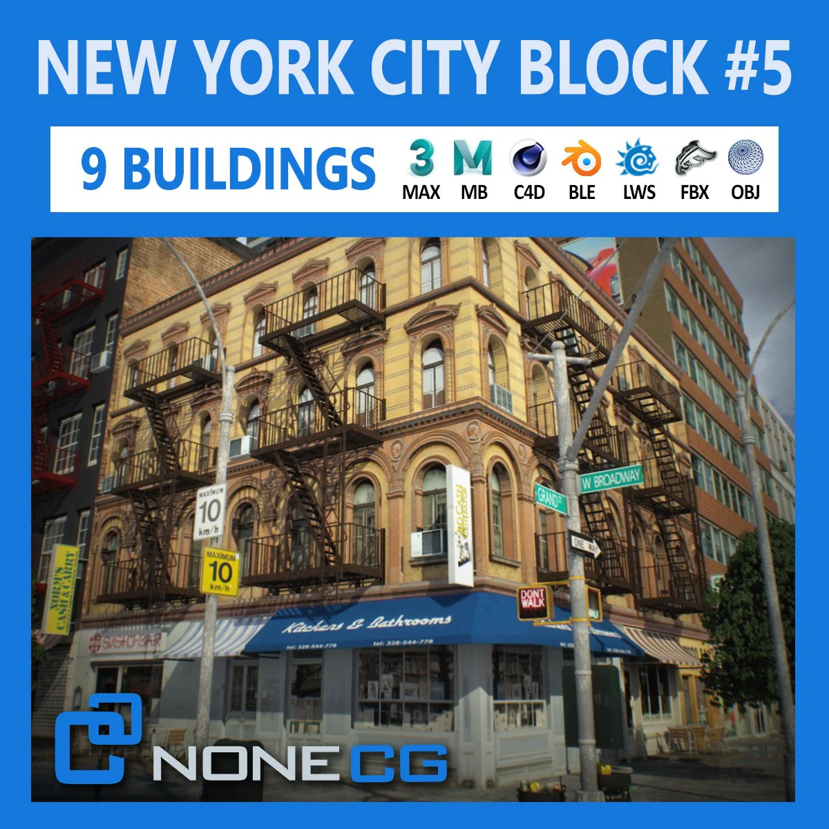 Nyc block 5 v2 3D Model .c4d .max .obj .3ds .fbx .stl .blend 