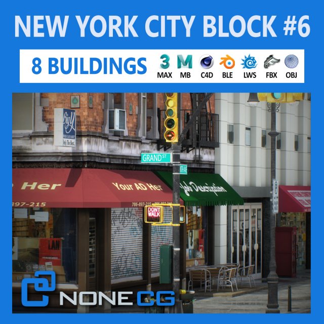 nyc block 6 v2 Modelo 3D .c4d .max .obj .3ds .fbx .stl .blend 