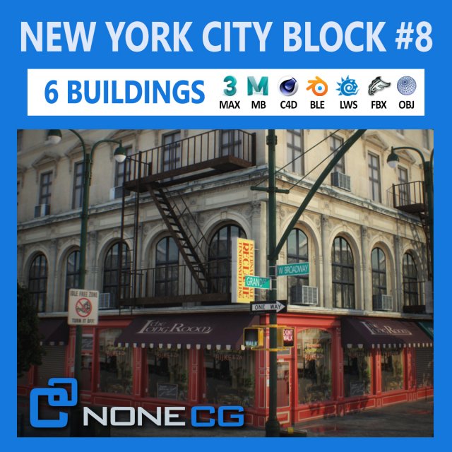 nyc block 8 v2 Model 3D .c4d .max .obj .3ds .fbx .stl .blend 