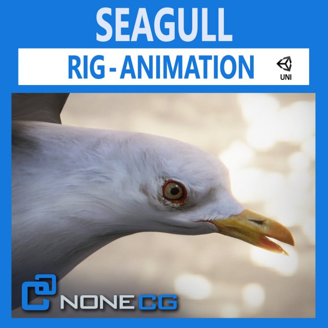 animated seagull unity 3D Модель .c4d .max .obj .3ds .fbx .stl .blend 