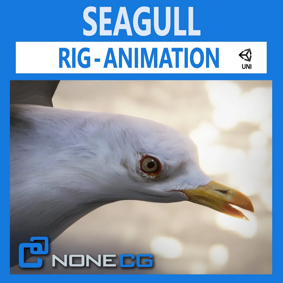 animated seagull unity 3D Model .c4d .max .obj .3ds .fbx .stl .blend