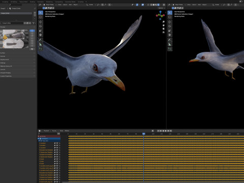 Animated seagull Modello 3D