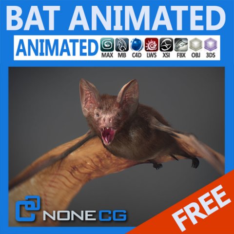animated bat 3D Model .c4d .max .obj .3ds .fbx .stl .blend 