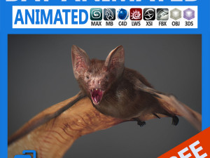 animated bat 3D Model