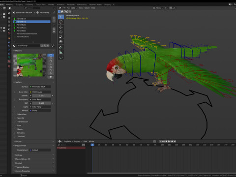 Wild parrot animated Model 3D